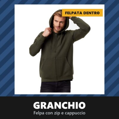 Felpa Zip e Cappuccio Granchio