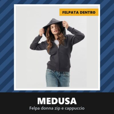 Felpa Donna Zip e Cappuccio Medusa