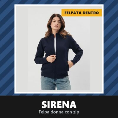 Felpa Donna con Cerniera Sirena