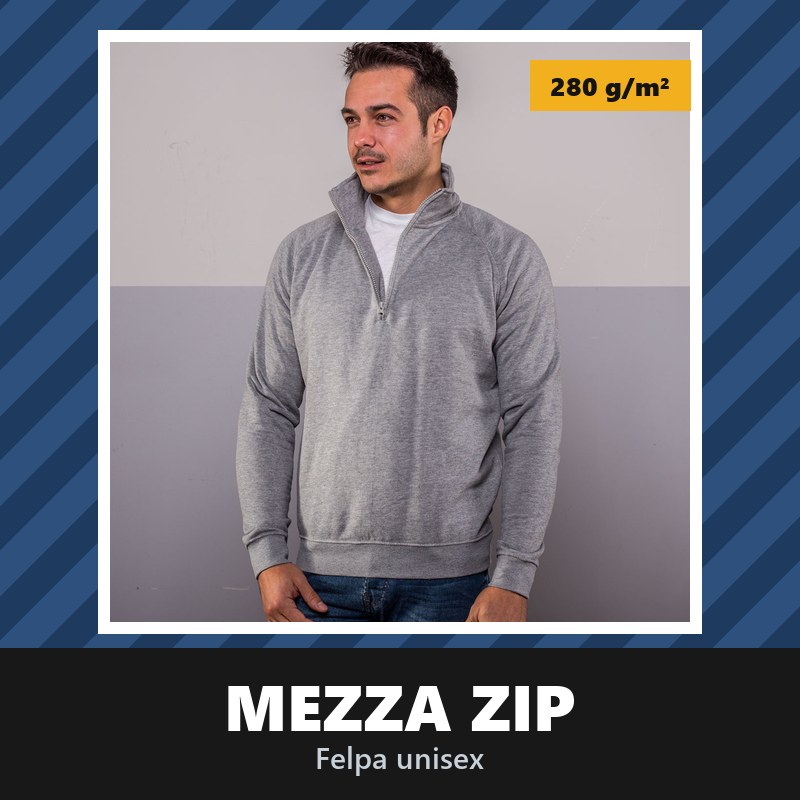 Felpa con mezza zip